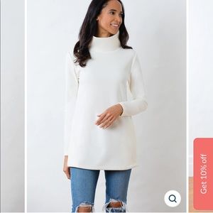 Dudley Stephens White Cobble Hill Turtleneck